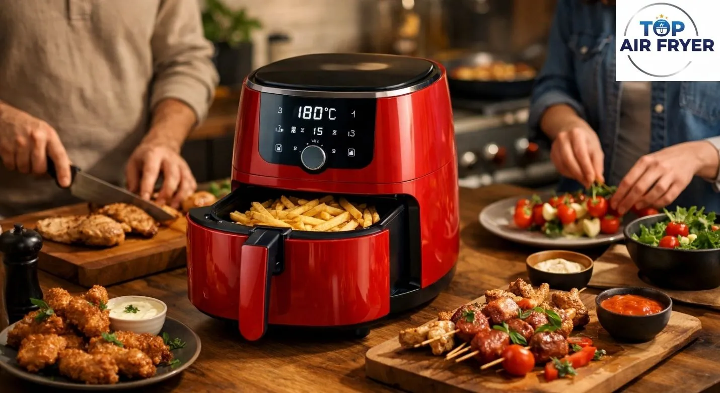 Painel digital com programação automática em Air Fryer
