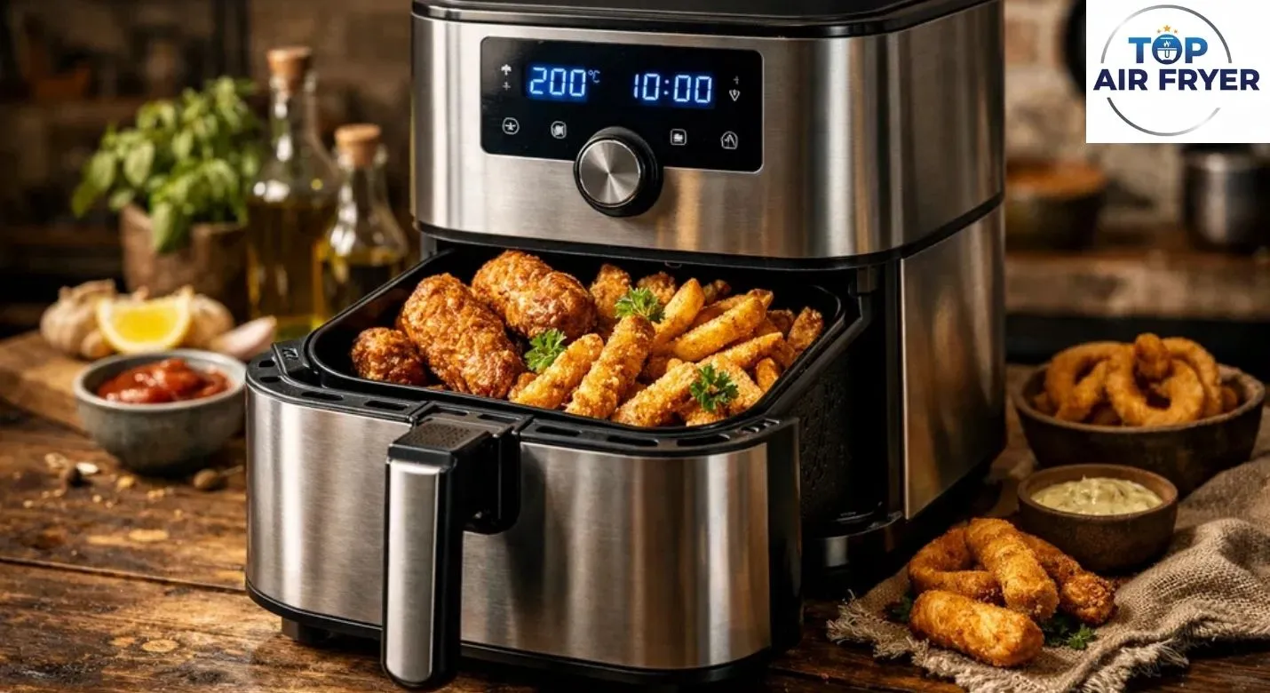 Indicador luminoso e painel de Air Fryer