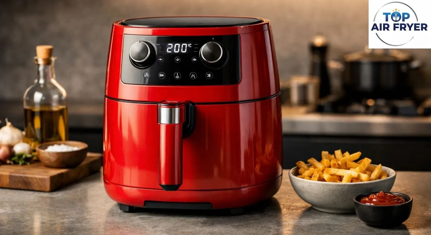 Painel digital com função pré-programada em Air Fryer