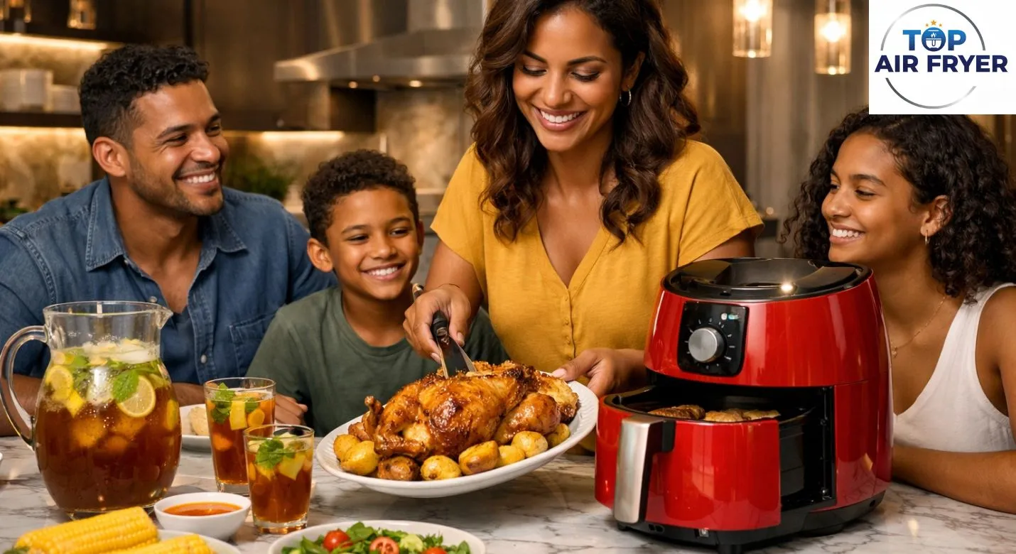 Painel digital da Multifuncional Air Fryer Oven com funções variadas