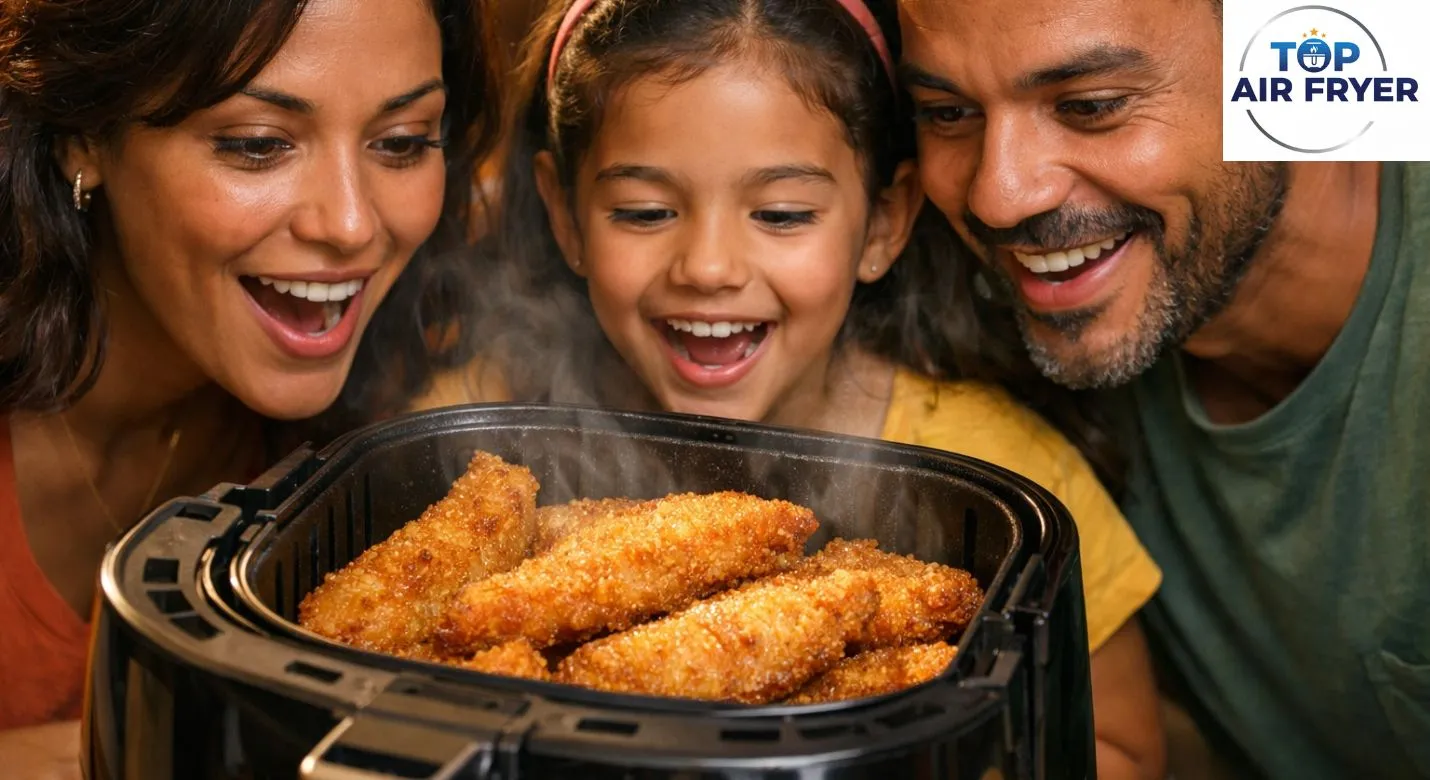 Painel de controle digital com timer na Air Fryer